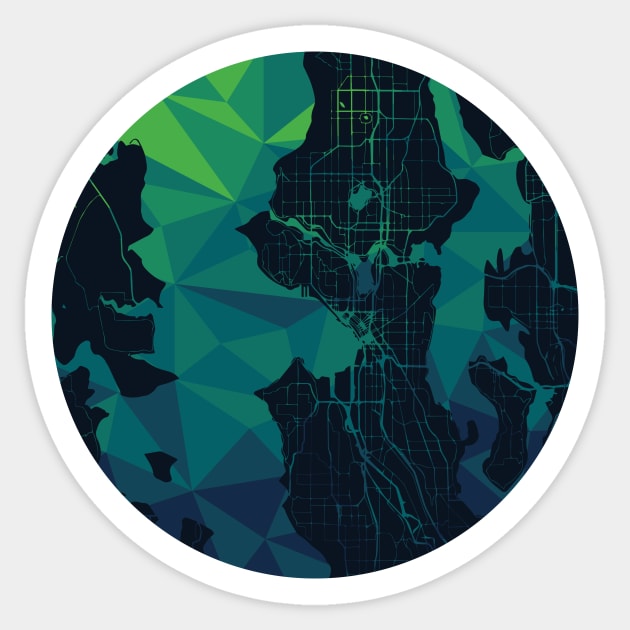 Seattle Geometric Map Sticker by polliadesign